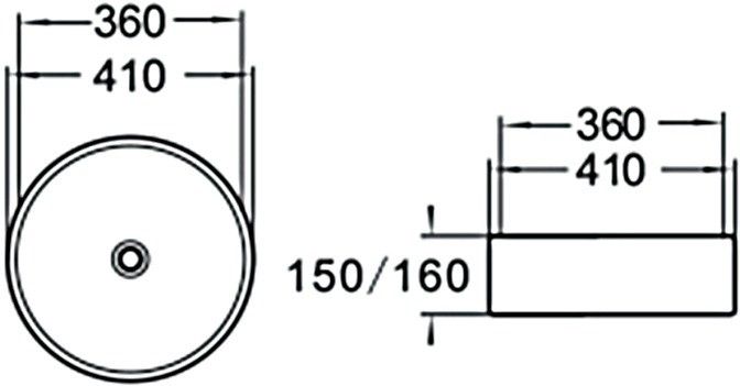 Раковина накладная SantiLine SL-1057 41см белый