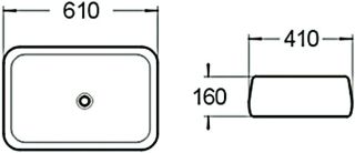Раковина накладная SantiLine SL-1060 61см белый