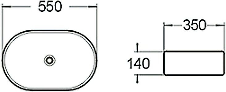 Раковина накладная SantiLine SL-1018 55см белый