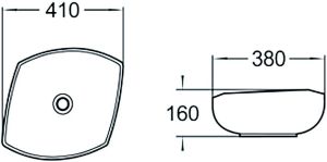 Раковина накладная SantiLine SL-1026 41см белый