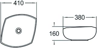 Раковина накладная SantiLine SL-1026 41см белый