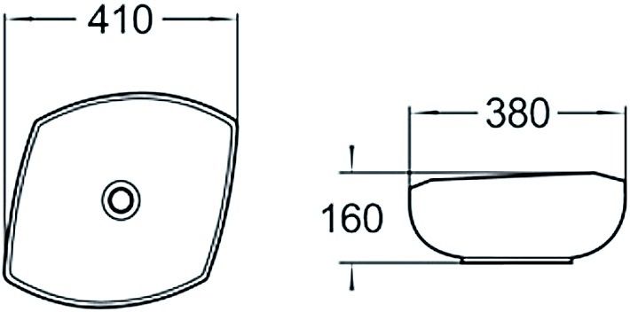 Раковина накладная SantiLine SL-1026 41см белый
