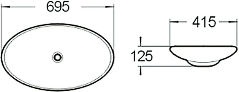 Раковина накладная SantiLine SL-1031 70см белый