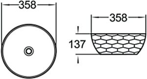 Раковина накладная SantiLine SL-1038 36см белый