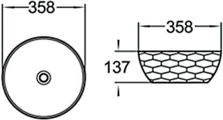 Раковина накладная SantiLine SL-1038 36см белый