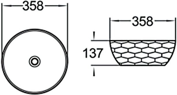 Раковина накладная SantiLine SL-1038 36см белый