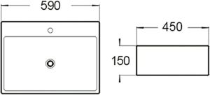 Раковина накладная SantiLine SL-1002 59см белый