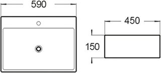 Раковина накладная SantiLine SL-1002 59см белый