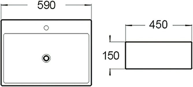 Раковина накладная SantiLine SL-1002 59см белый