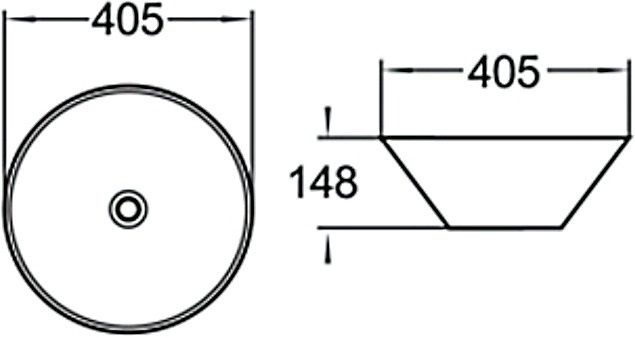 Раковина накладная SantiLine SL-1042 40см белый