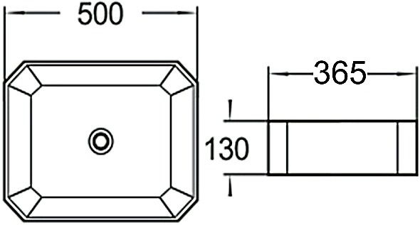 Раковина накладная SantiLine SL-1013 50см белый