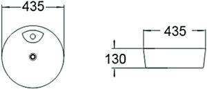 Раковина накладная SantiLine SL-1066 43см белый