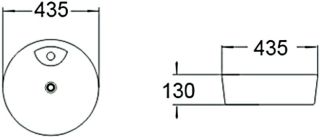 Раковина накладная SantiLine SL-1066 43см белый