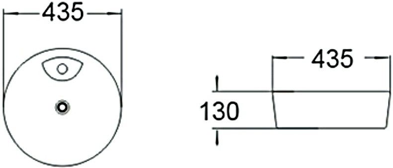 Раковина накладная SantiLine SL-1066 43см белый