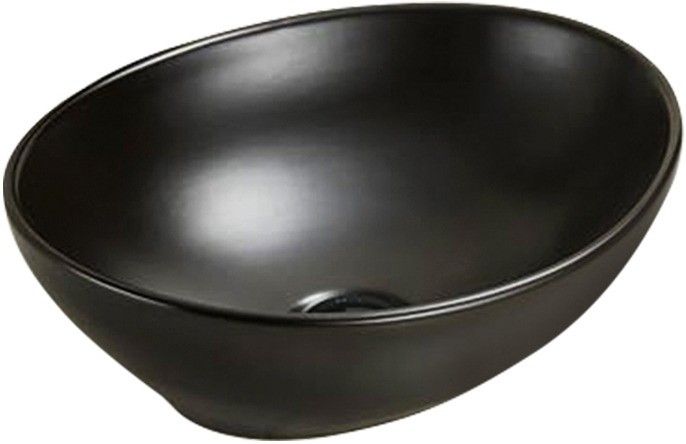Раковина накладная SantiLine SL-1016MB 41см чёрный матовый