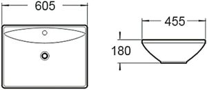 Раковина накладная SantiLine SL-1015 60см белый