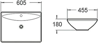Раковина накладная SantiLine SL-1015 60см белый