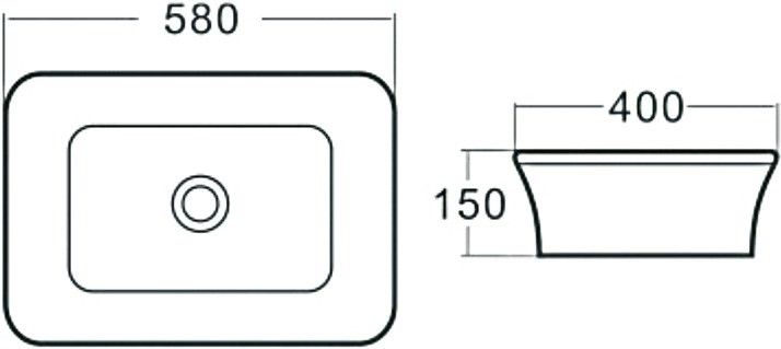 Раковина врезная SantiLine SL-2105 58см белый