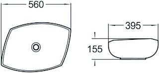Раковина накладная SantiLine SL-1027 56см белый