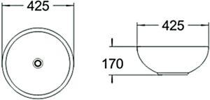 Раковина накладная SantiLine SL-1065 42см белый
