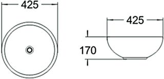 Раковина накладная SantiLine SL-1065 42см белый