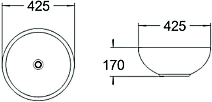 Раковина накладная SantiLine SL-1065 42см белый