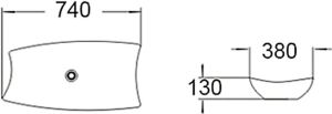 Раковина накладная SantiLine SL-1029 74см белый