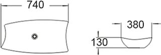 Раковина накладная SantiLine SL-1029 74см белый