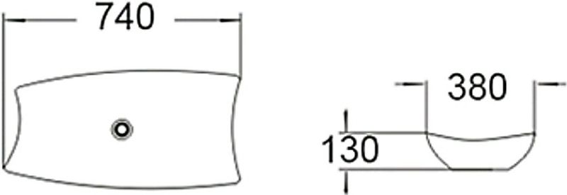 Раковина накладная SantiLine SL-1029 74см белый