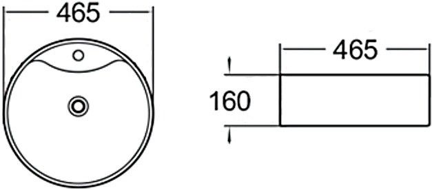 Раковина накладная SantiLine SL-1069 46см белый