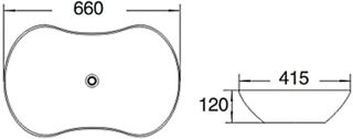 Раковина накладная SantiLine SL-1030 66см белый