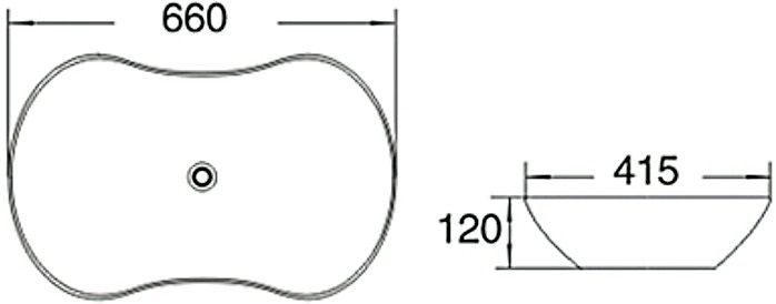 Раковина накладная SantiLine SL-1030 66см белый