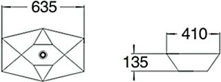 Раковина накладная SantiLine SL-1059 65см белый