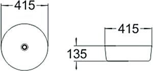 Раковина накладная SantiLine SL-1054 41см белый