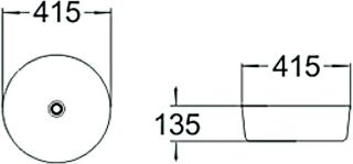 Раковина накладная SantiLine SL-1054 41см белый