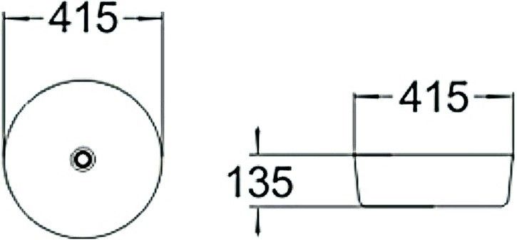 Раковина накладная SantiLine SL-1054 41см белый