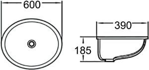 Раковина врезная SantiLine SL-3002 60см белый