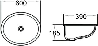 Раковина врезная SantiLine SL-3002 60см белый