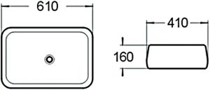 Раковина накладная SantiLine SL-1061 60см белый