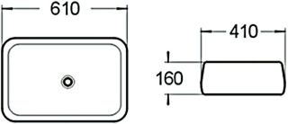 Раковина накладная SantiLine SL-1061 60см белый