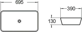 Раковина накладная SantiLine SL-1032 70см белый