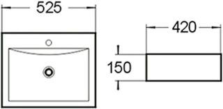 Раковина накладная SantiLine SL-1005 52см белый