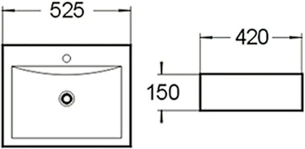 Раковина накладная SantiLine SL-1005 52см белый