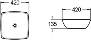 Раковина накладная SantiLine SL-1044 42см белый