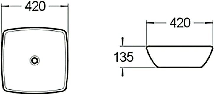 Раковина накладная SantiLine SL-1044 42см белый