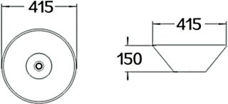 Раковина накладная SantiLine SL-1068 41см белый