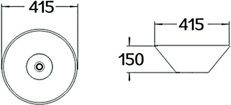 Раковина накладная SantiLine SL-1068 41см белый