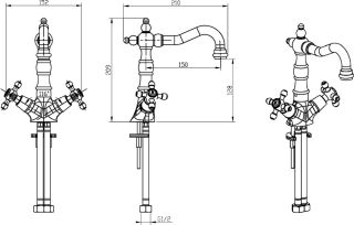 Смеситель для раковины Boheme Camelia хром 272-Camelia