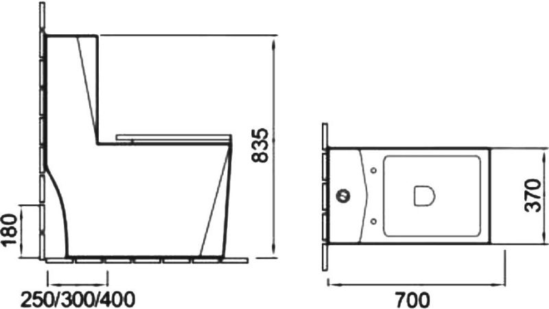 Унитаз-моноблок SantiLine SL-5013 безободковый белый