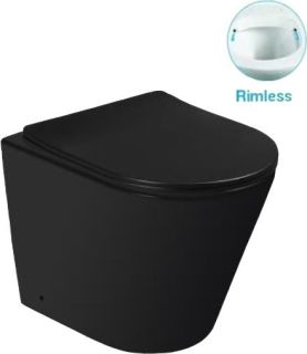 Унитаз приставной SantiLine SL-5020MB безободковый чёрный матовый Унитаз приставной SantiLine SL-5020MB безободковый чёрный матовый